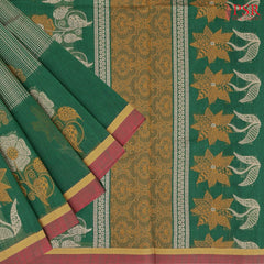 Dark Green Kovai Cotton Saree