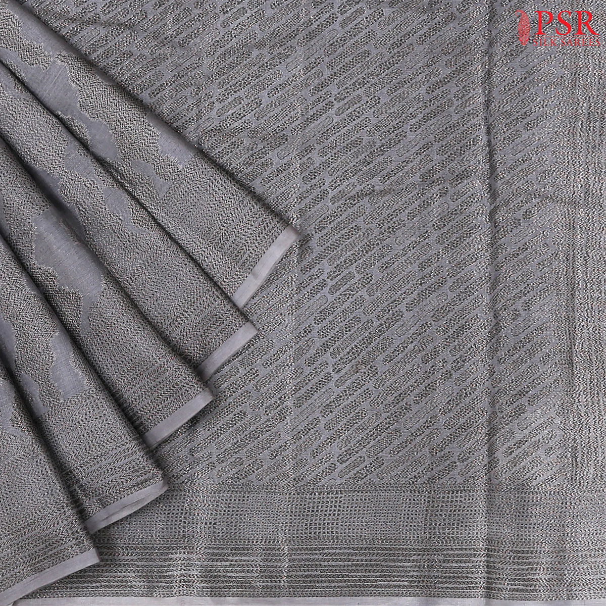 Grey Banaras Tussar Silk Saree