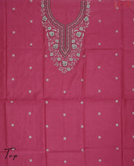 Dark Pink Silk Cotton Dress Material