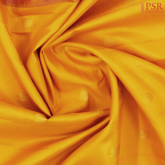 Amber Yellow Nine Yards Half Fine Silk Saree