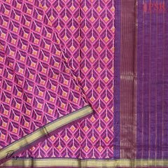 Dark Violet Soft Patola Silk Cotton Dress Material