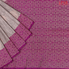Mauve Grey Jute Art Silk Saree