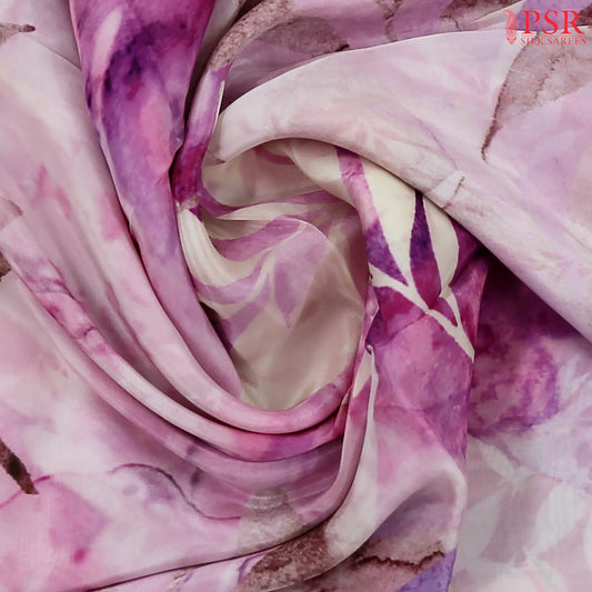 Light Pink Semi Crepe Saree