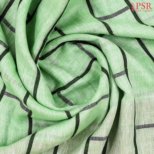 Spring Green Linen Saree