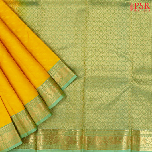 Yellow Kanchipuram Silk Saree