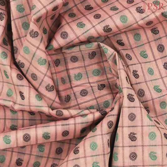 Coral Pink Kalakshetra Kovai Cotton Saree