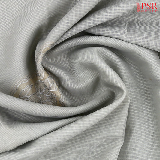 Gainsboro Grey Organza Embroidery Saree