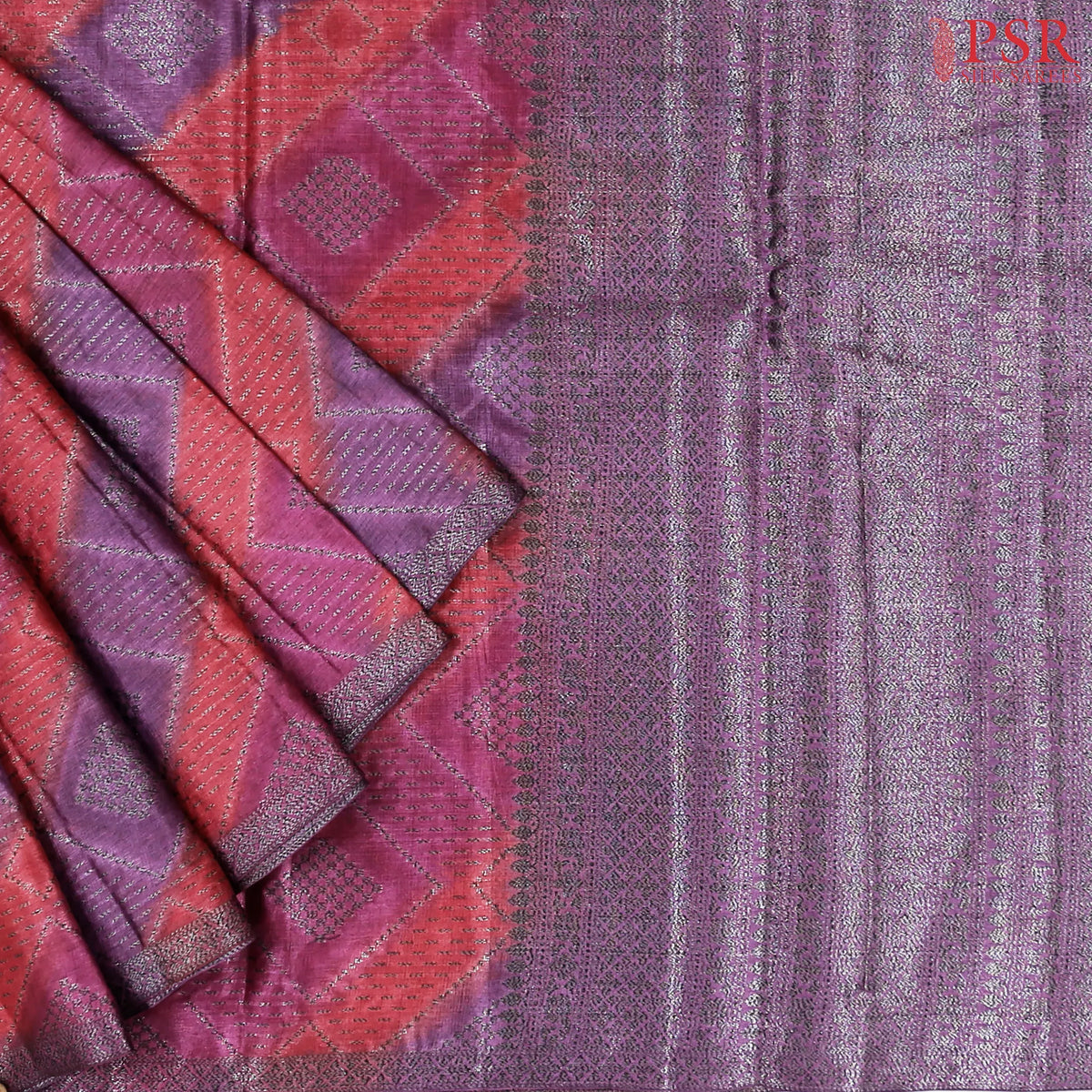 Tricolor Banaras Tussar Silk Saree