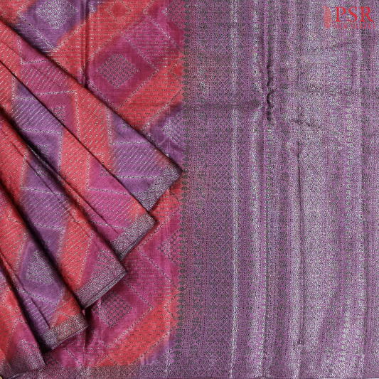 Tricolor Banaras Tussar Silk Saree
