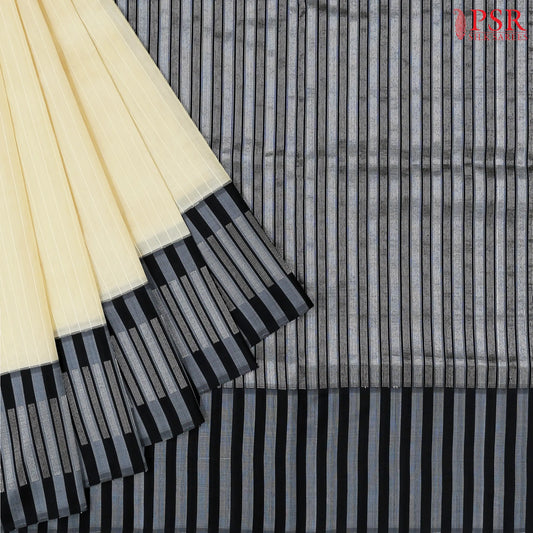 Floral Beige Soft Silk Saree