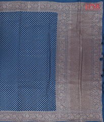 Prussian Blue Chiniya Silk Saree