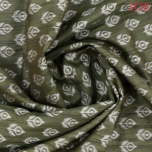 Olive Green Ghicha Tassar Saree