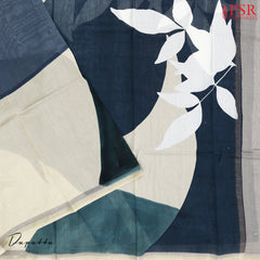 Steel Grey & Greige Chanderi Silk Cotton Dress Material