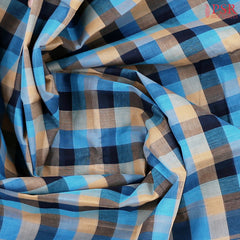 Blue & Tan Kanchi Cotton Saree