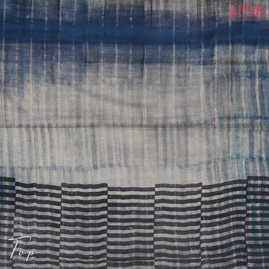 Blue Grey Cotton Dress Material