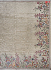 Golden Beige Tissue Embroidery Saree
