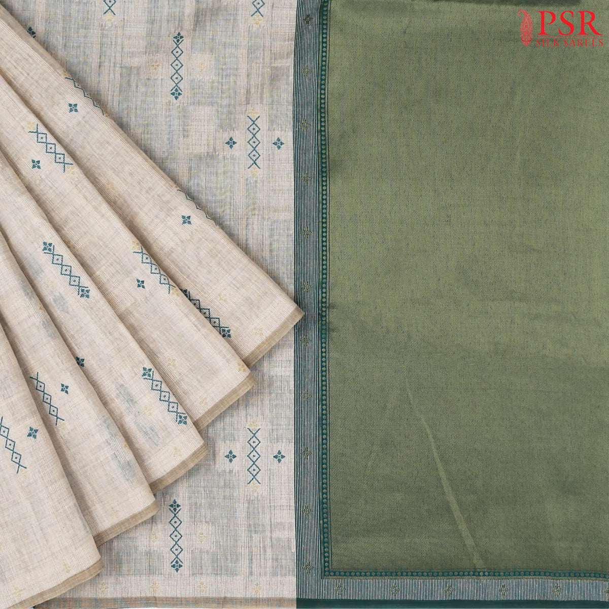 Beige Ghicha Cotton Saree