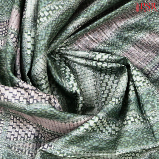 Basil Green Kadhi Tussar Silk Saree