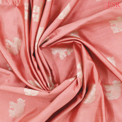 Coral Pink Banaras Silk Saree