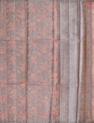 Warm Peach Banaras Tussar Silk Saree
