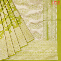 Olive Chartreuse Semi Banaras Saree