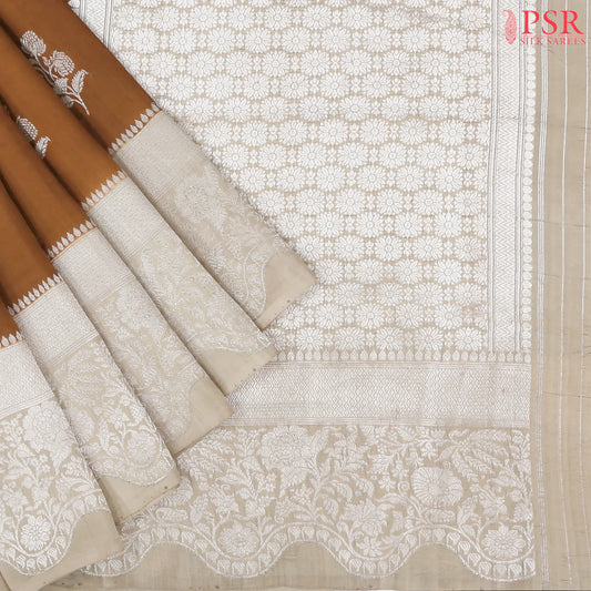 Tawny Brown Mango Silk Saree
