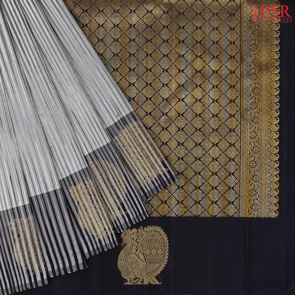 Grey Kanchipuram Silk Saree