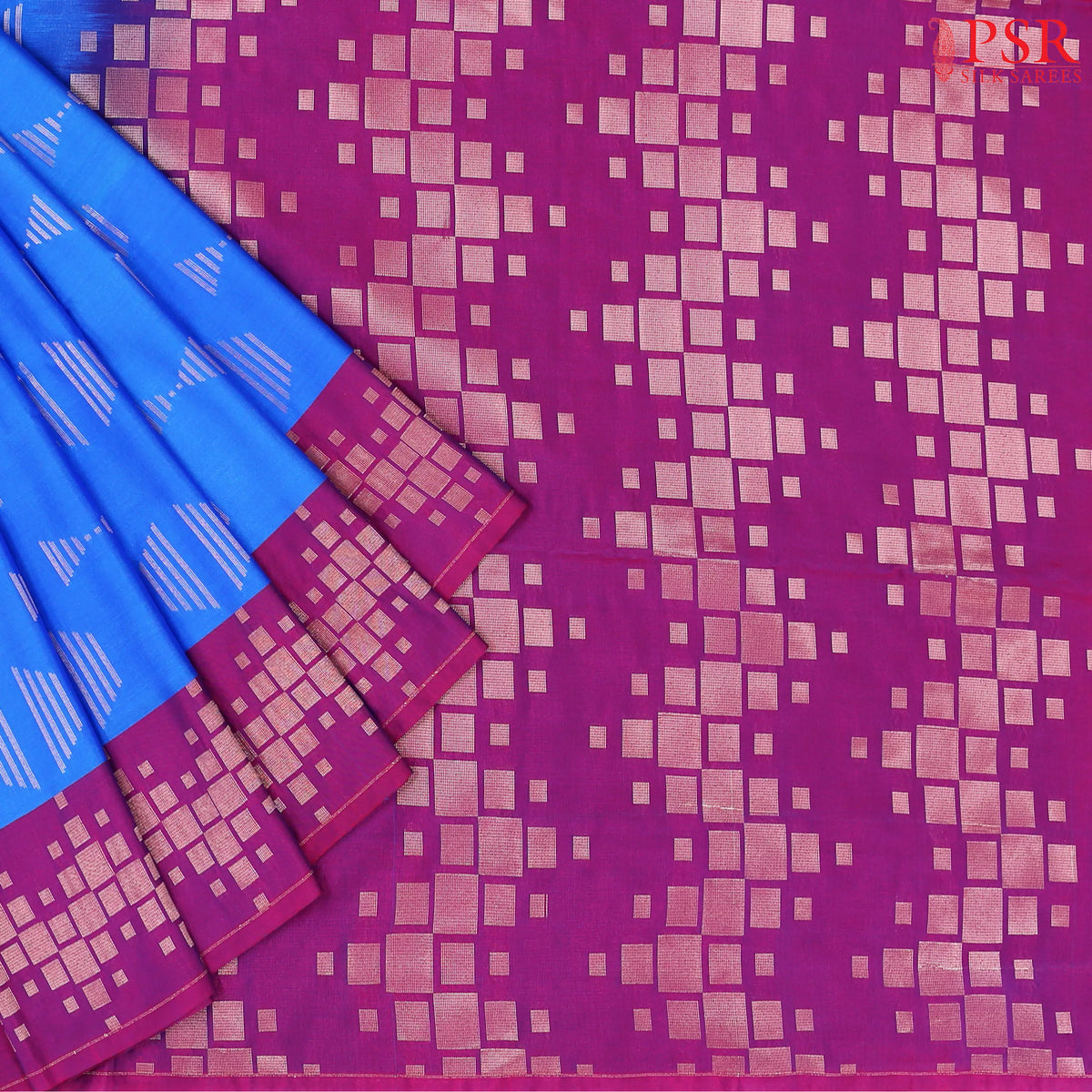 Azure Blue Soft Art Silk Saree