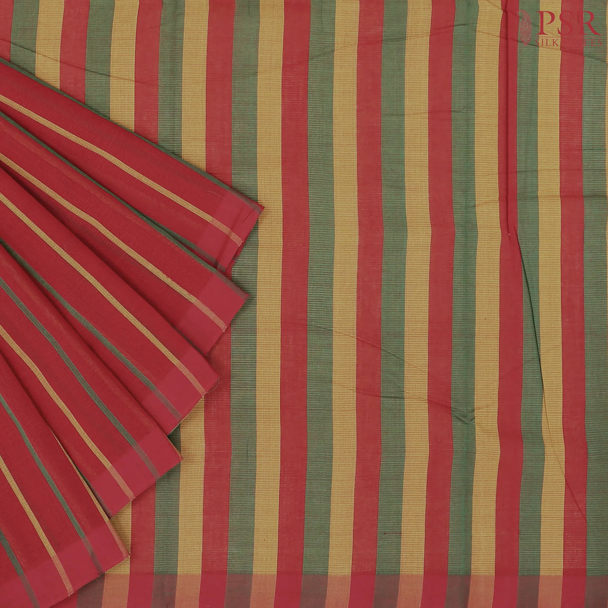 Red Mangalagiri Cotton Saree