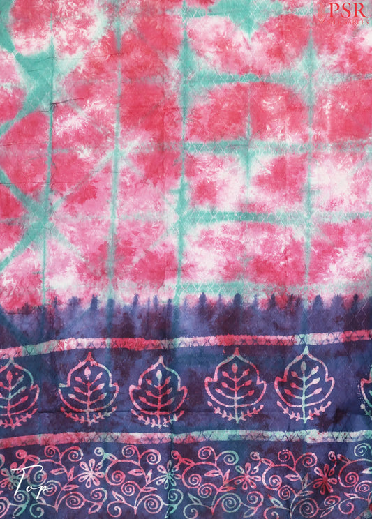 Rouge Pink & Rama Green Cotton Dress Material