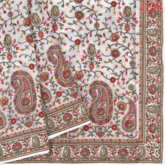 White Georgette Laser Embroidery Saree
