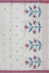Off White Bengal Cotton Saree