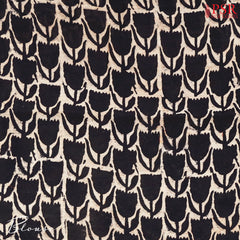 Black Jaipur Cotton Printed Saree
