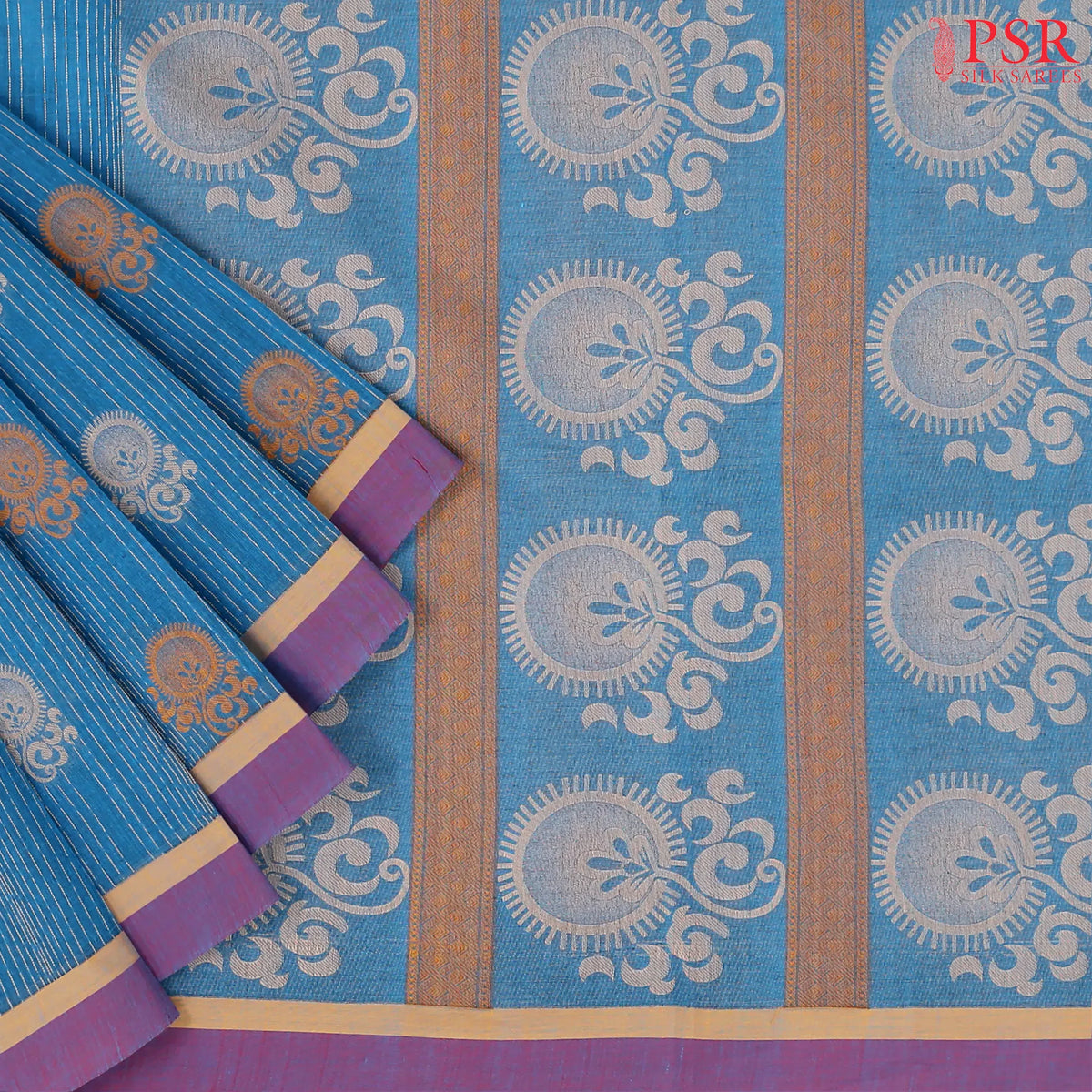 Peacock Blue Kovai Cotton Saree
