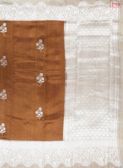 Tawny Brown Mango Silk Saree