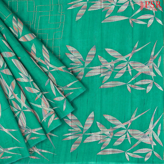 Green Kosa Embroidery Saree