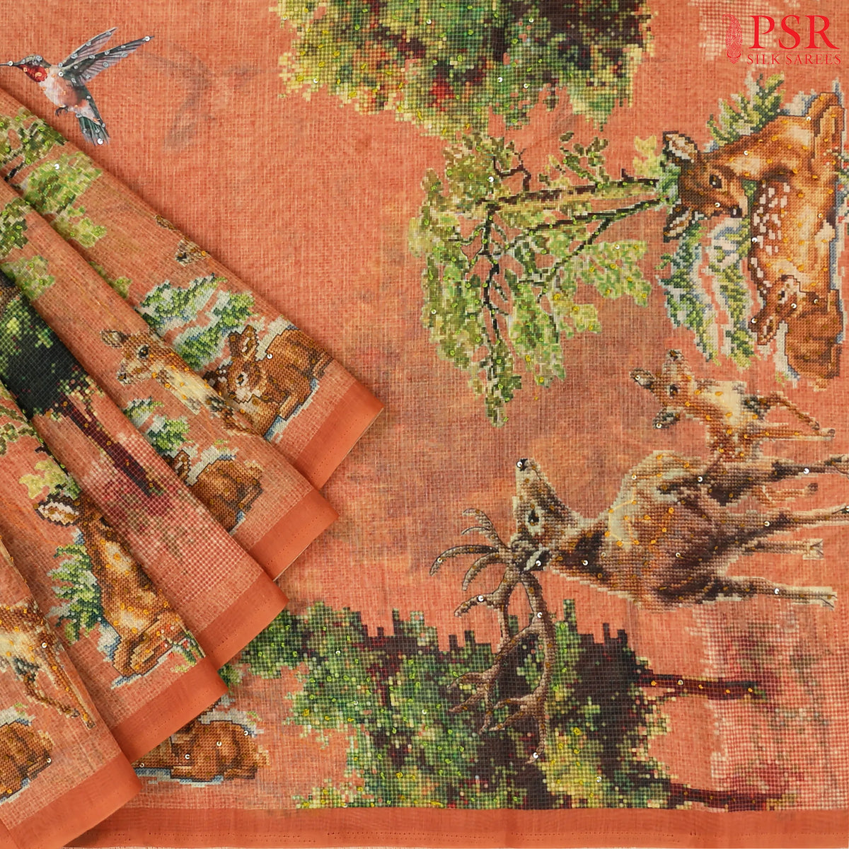 Yam Orange Silk Cotton Saree