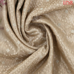 Golden Beige Tissue Embroidery Saree
