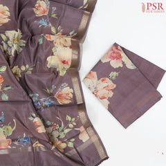 Mauve Purple Semi Tassar Dress Material