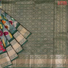 Steel Grey Printed Silk Saree