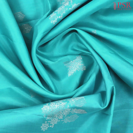 Aqua Blue Soft Silk Saree