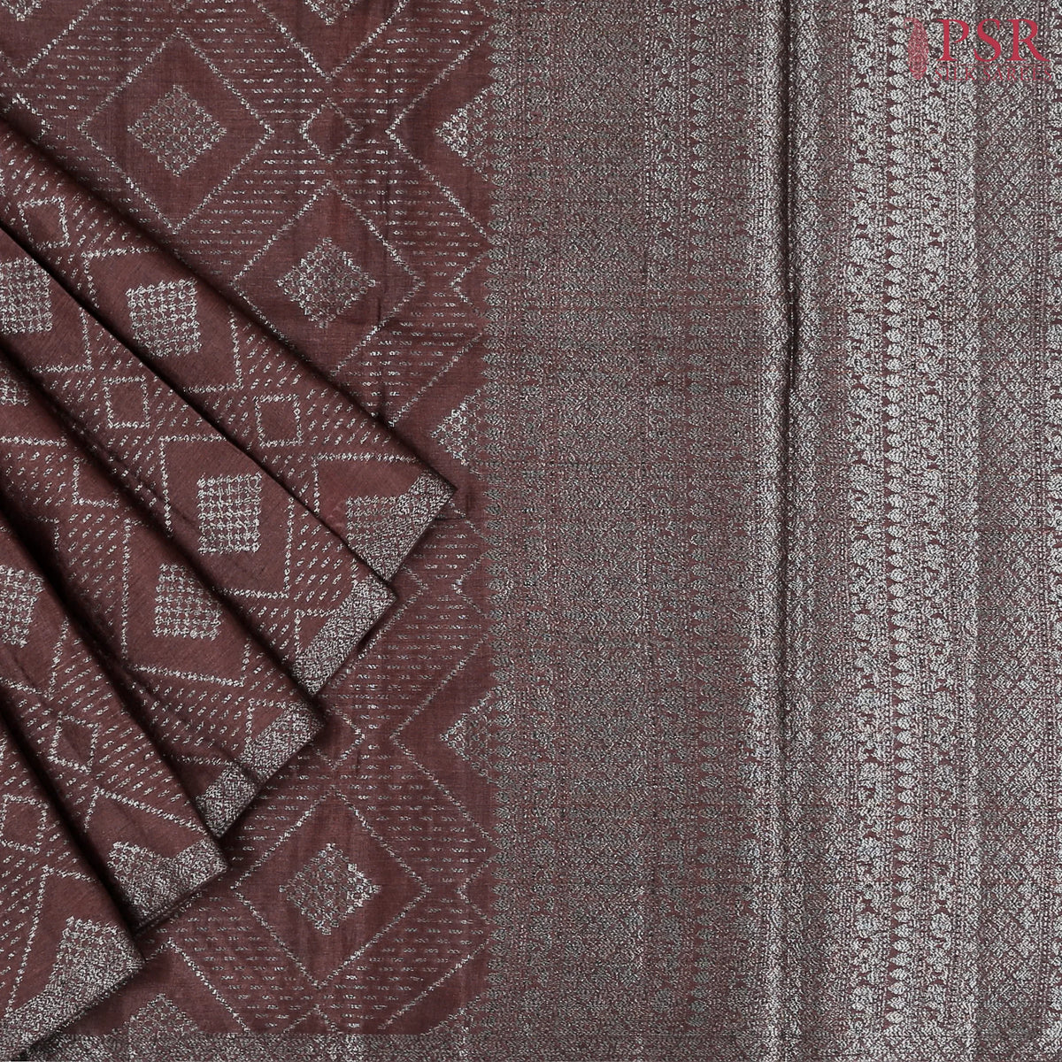Brown Banaras Tussar Silk Saree