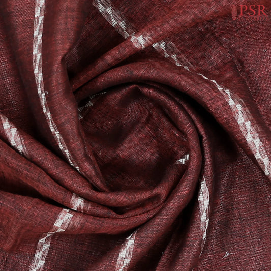 Crimson Brown Linen Saree