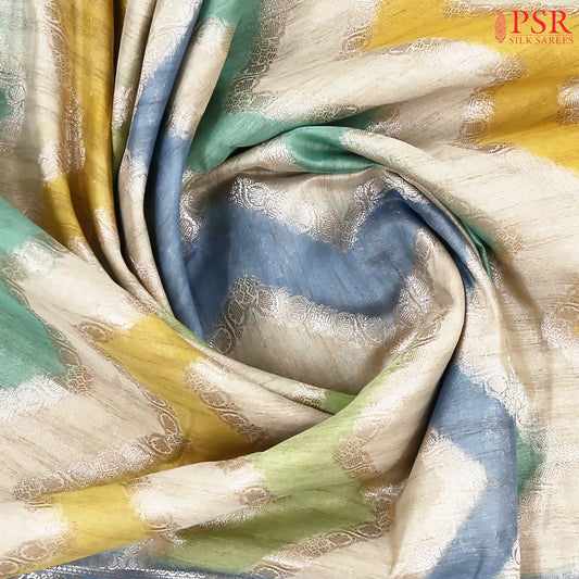 Beige & Multicolor Silk Cotton Saree