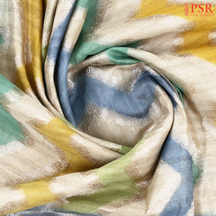 Beige & Multicolor Silk Cotton Saree