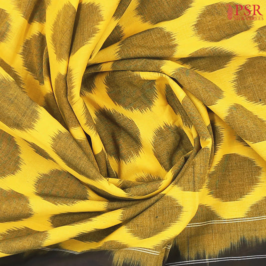 Yellow Ikkat Cotton Saree