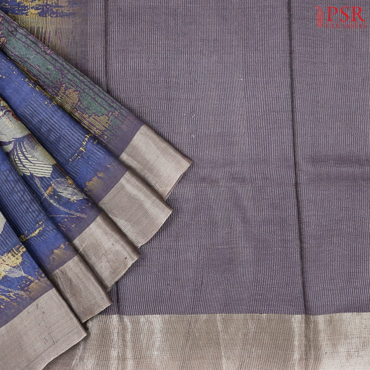 Purple & Blue Kadhi Tussar Silk Saree