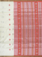 Cream Beige Ghicha Tassar Saree