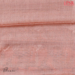 Warm Peach Banaras Tussar Silk Saree