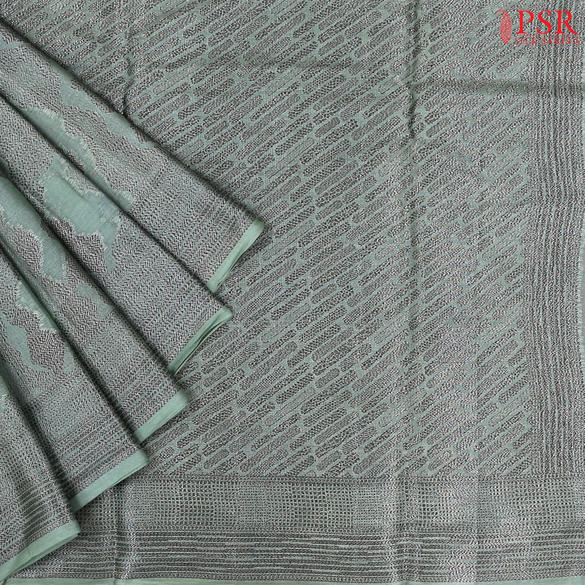 Topaz Green Banaras Tussar Silk Saree